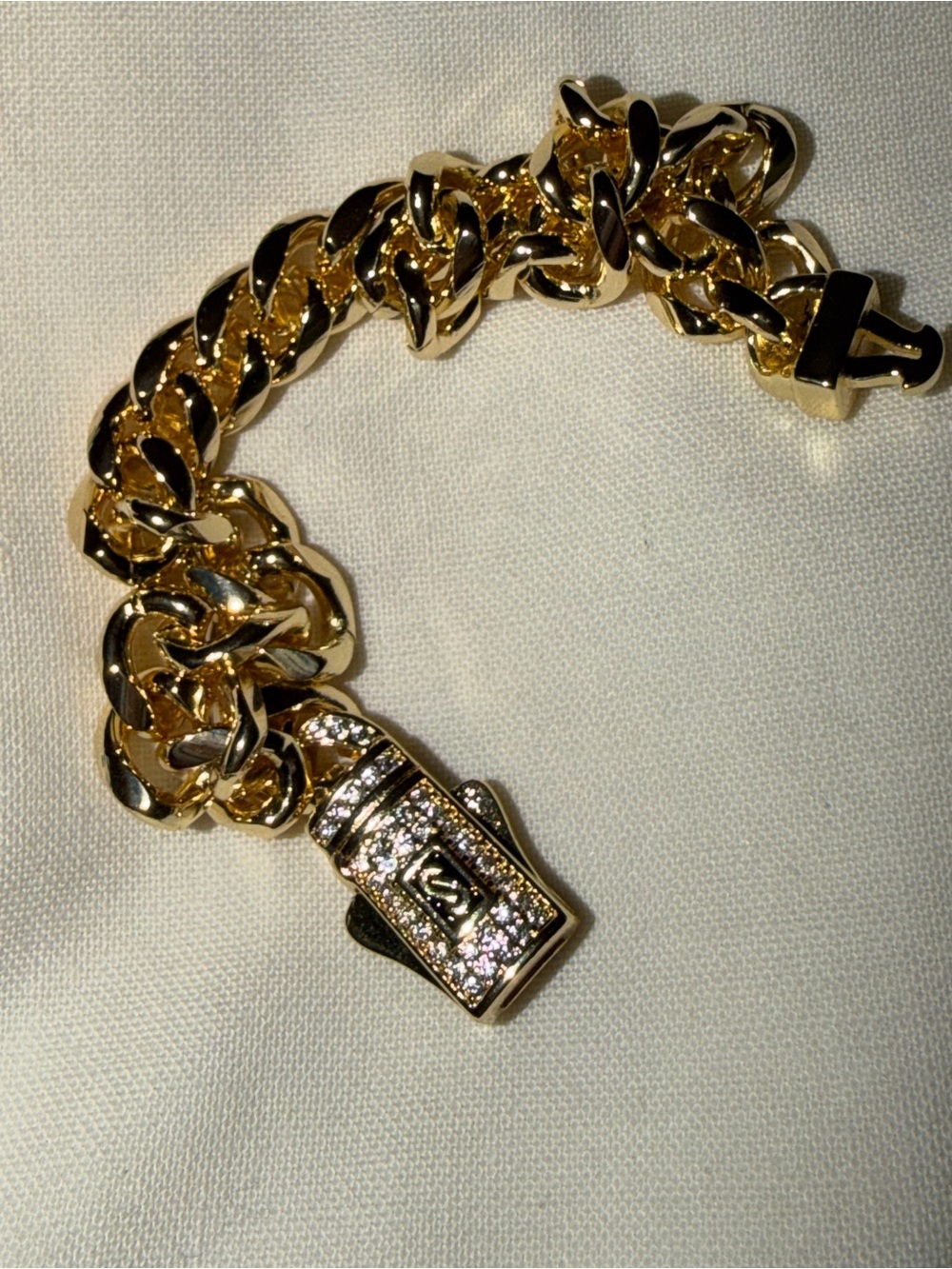 NEW MONACO 14K GOLD HOLLOW CUBAN WOMEN’S BRACELET - Picture 9 of 10